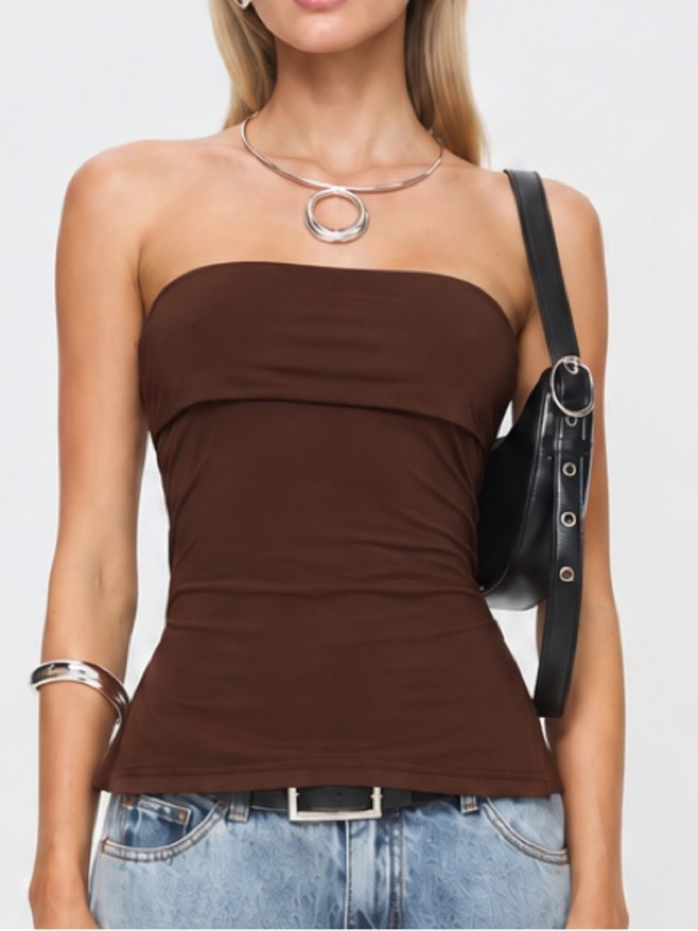 NWT Princess Polly Chocolate Strutter Strapless Top